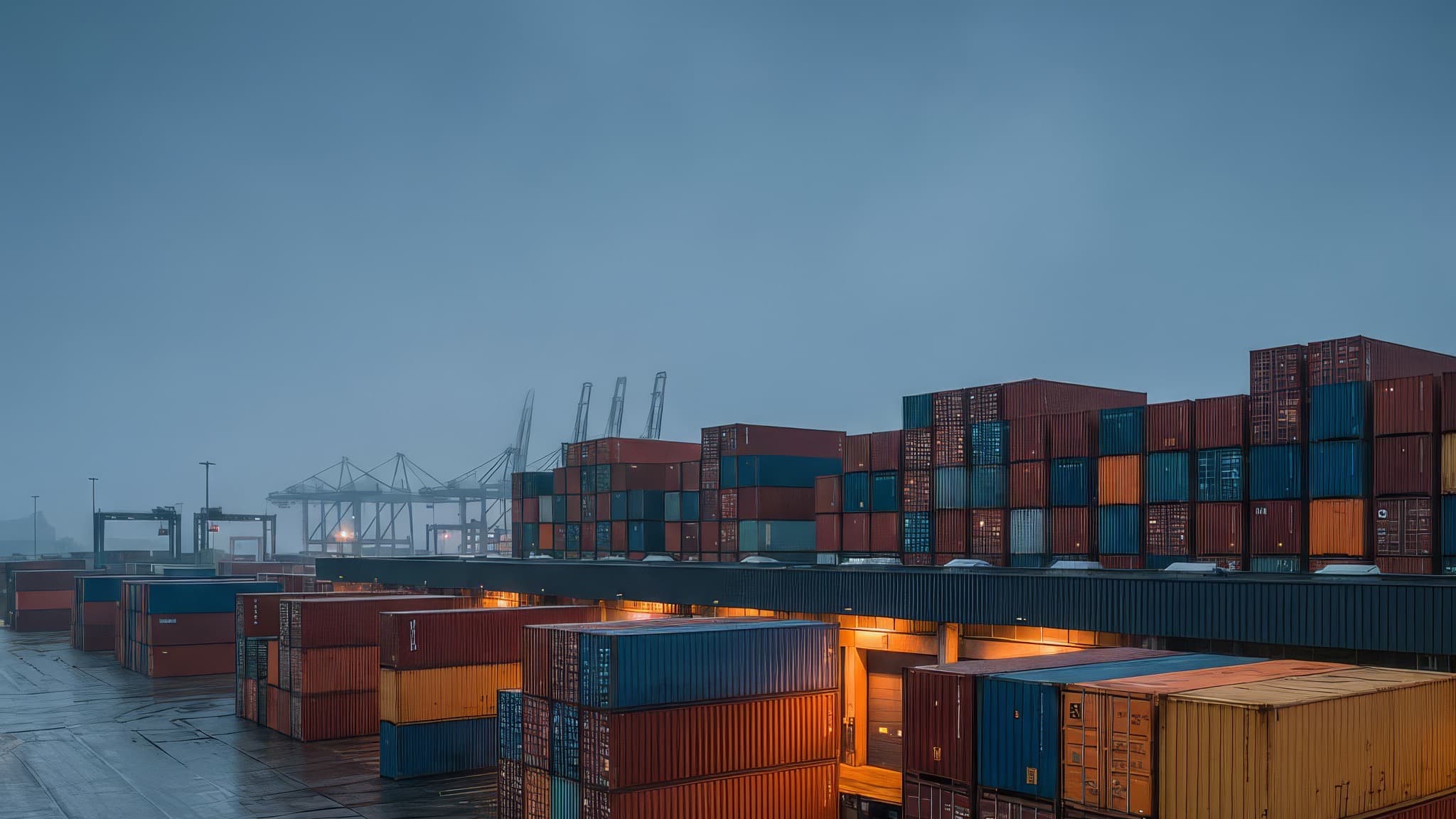 Planta de operaciones de depósito con áreas de logística organizadas